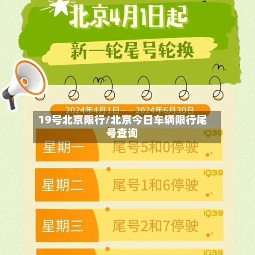 19号北京限行/北京今日车辆限行尾号查询