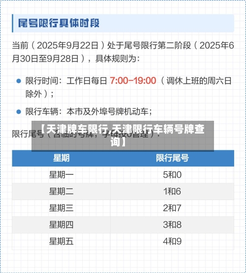 【天津牌车限行,天津限行车辆号牌查询】